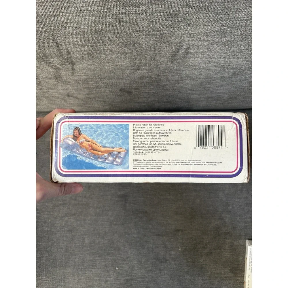 VTG 1985 INTEX Wet Set 18 Pocket Sun-Tanner Inflatable Lounge Mattress 76X29 NEW